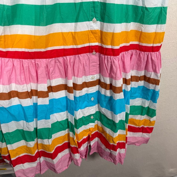 J.Crew Multicolor Striped Maxi Dress Women's Size 16 Shirt Dress - Picture 4 of 7